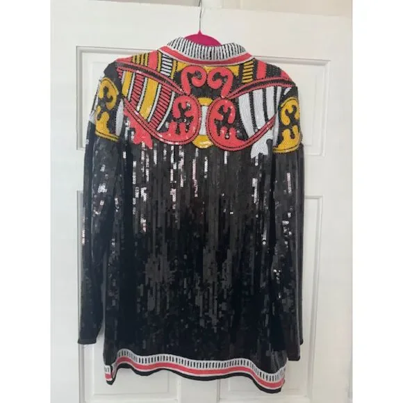 Nasty Gal Country Star Sequin Embellished Shirt/Jacket, Size 8 - Picture 2 of 5